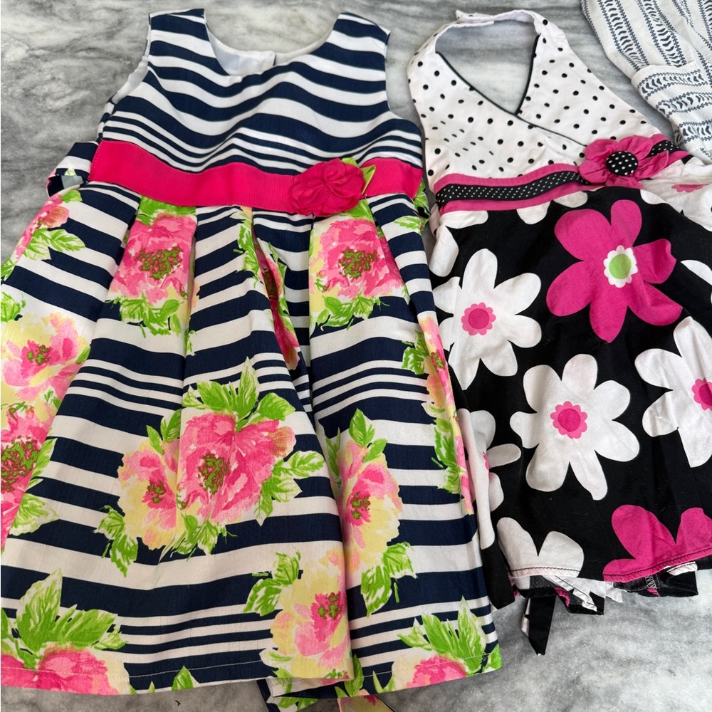 Floral and Striped Kids Dress and jumpsuit bundle